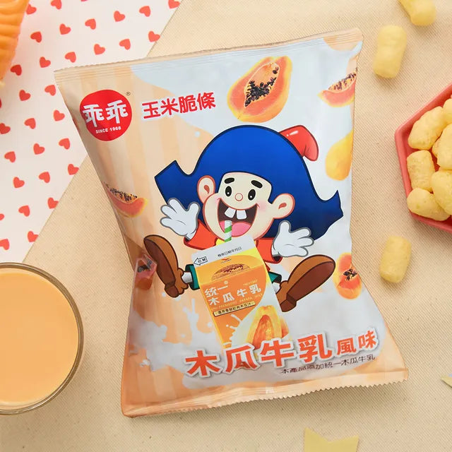 乖乖 パパイヤミルク味｜台湾限定・統一木瓜牛乳コラボ